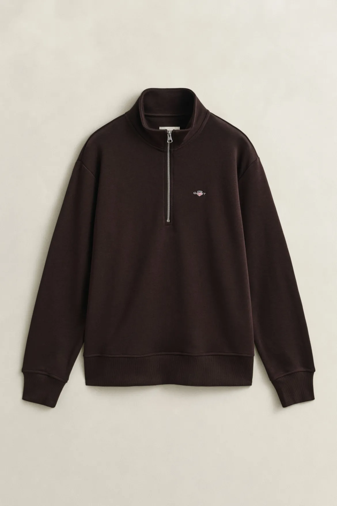 Gant naisten collegepaita Shield Half-Zip, tummanruskea