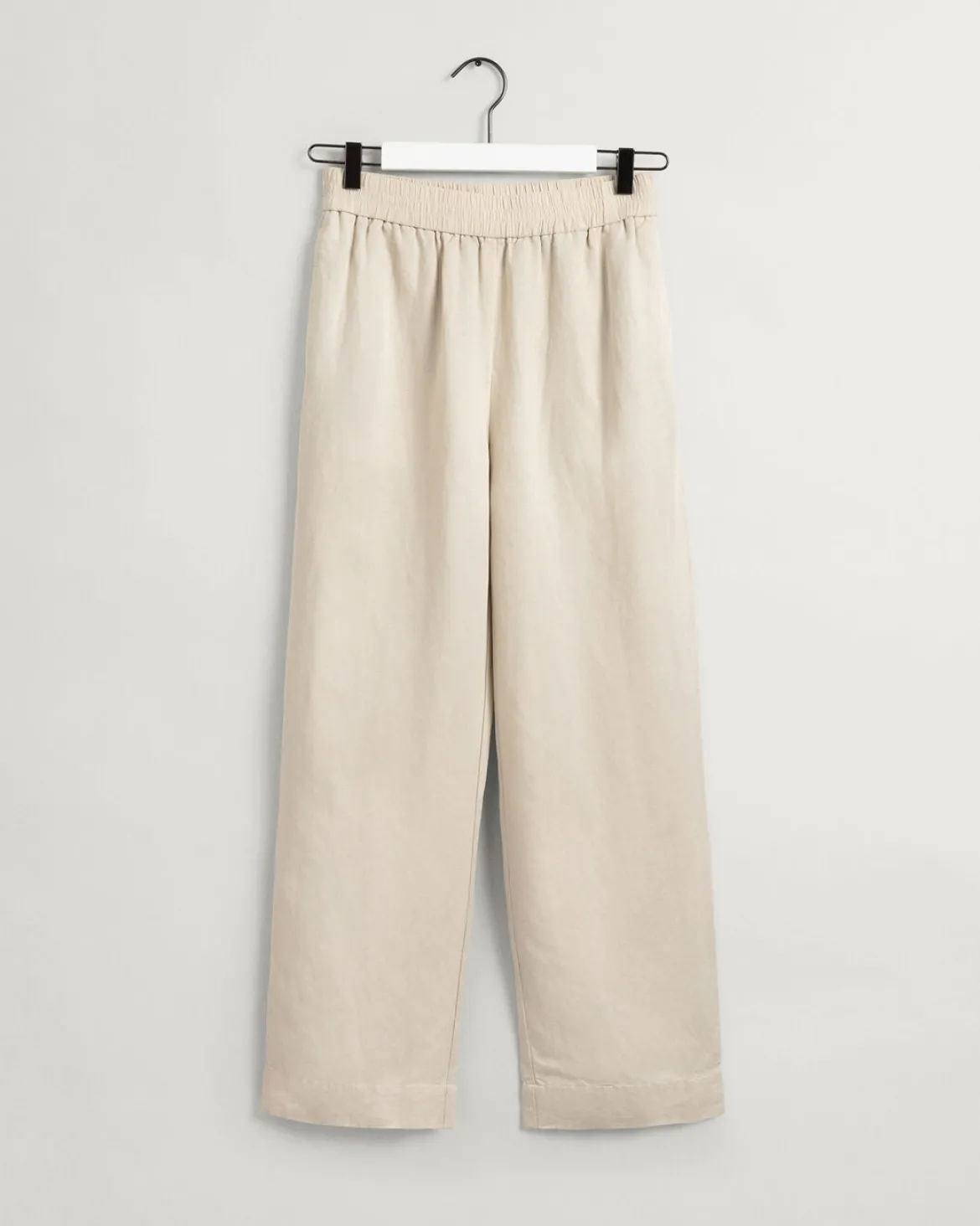 Gant naisten housut Linen Viscose Pull-On Pants, vaalea beige