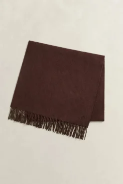 Gant naisten huivi Wool Woven Scarf, tummanruskea