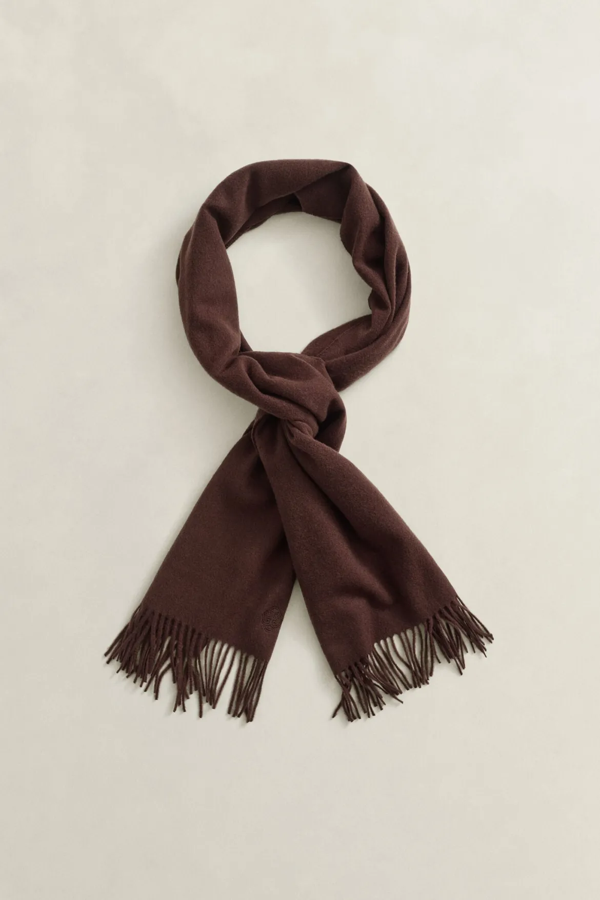 Gant naisten huivi Wool Woven Scarf, tummanruskea