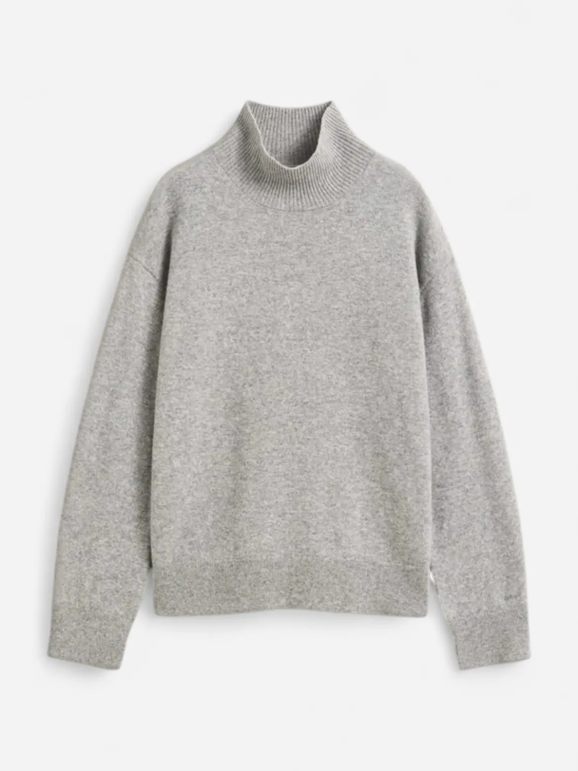 Gant naisten neulepusero Superfine Lambswool Mockneck, meleerattu grafiitti