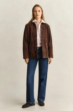 Gant naisten paitapusero Regular Corduroy Shirt, vaaleanpunainen