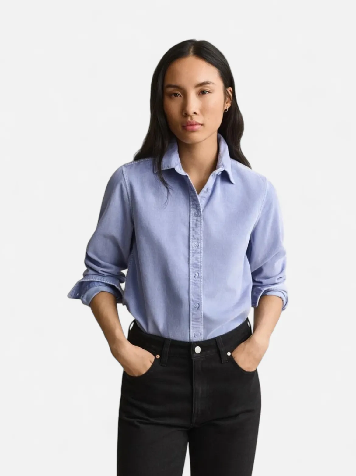 Gant naisten paitapusero Regular Corduroy Shirt, vaaleansininen