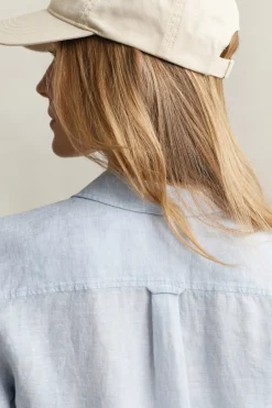 Gant naisten paitapusero Regular Fit Linen Shirt, Vaaleansininen
