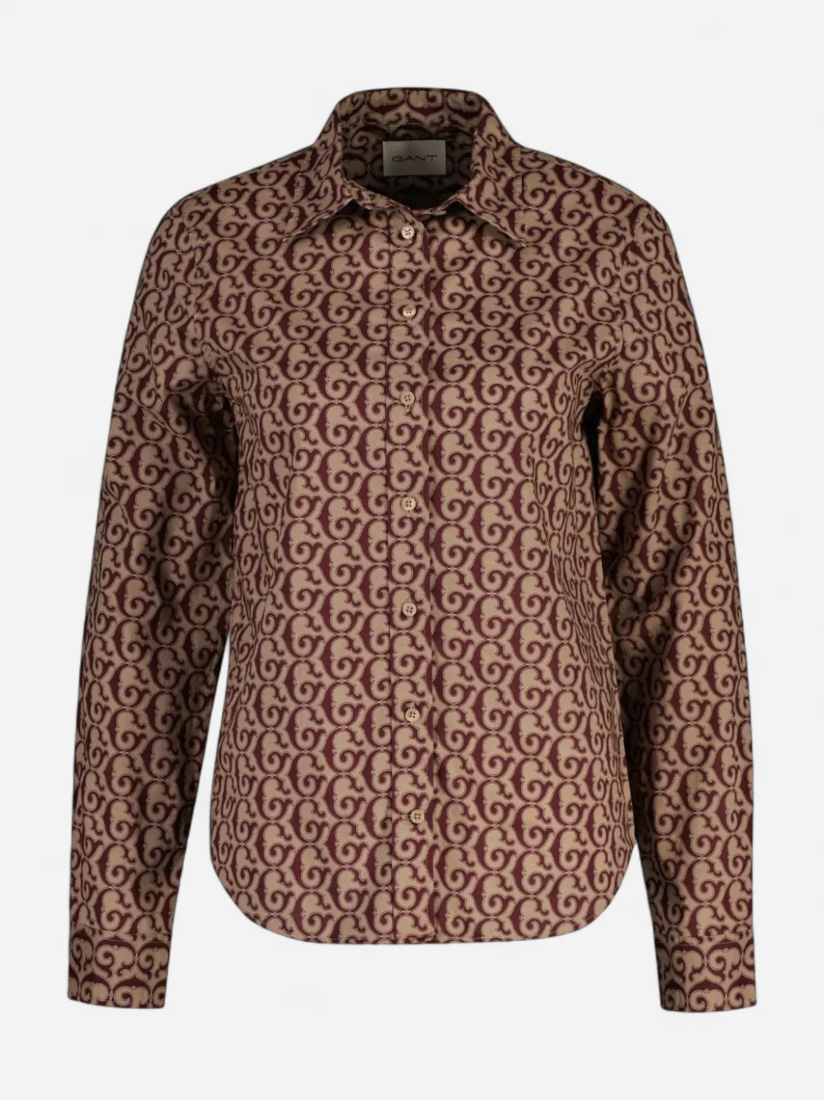 Gant naisten paitapusero, REG G PRINT COT VOILE SHIRT Kuosillinen Beige