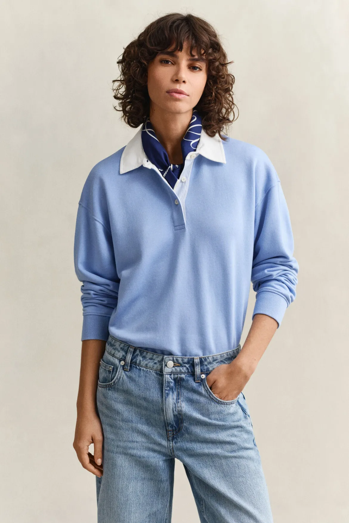Gant naisten paita Rugger Sweatshirt, sininen