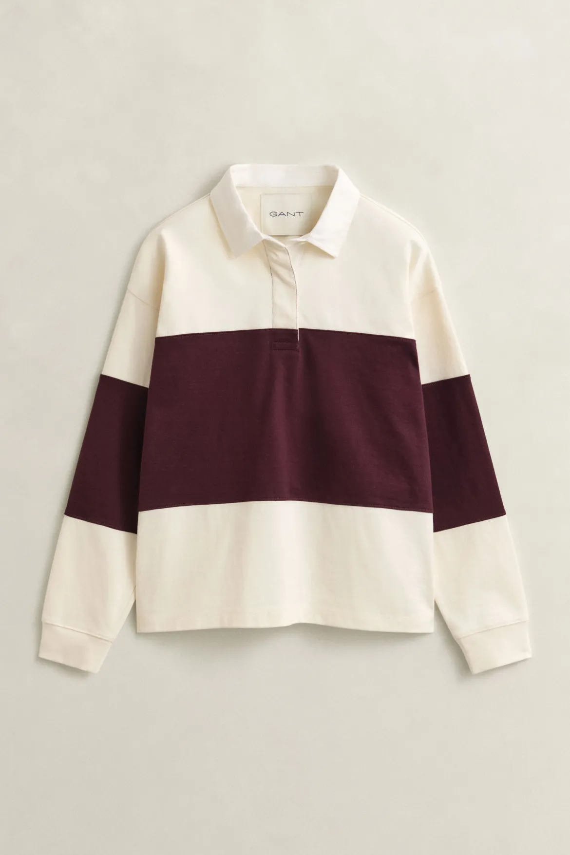 Gant naisten pikeepaita Color Blocked Heavy Rugger, raidallinen luumu