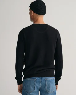 Gant neule, COTTON PIQUE C-NECK Musta