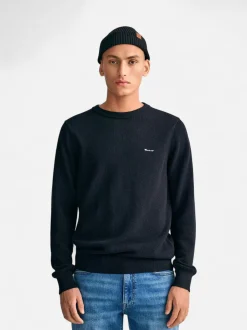 Gant neule, COTTON PIQUE C-NECK Musta