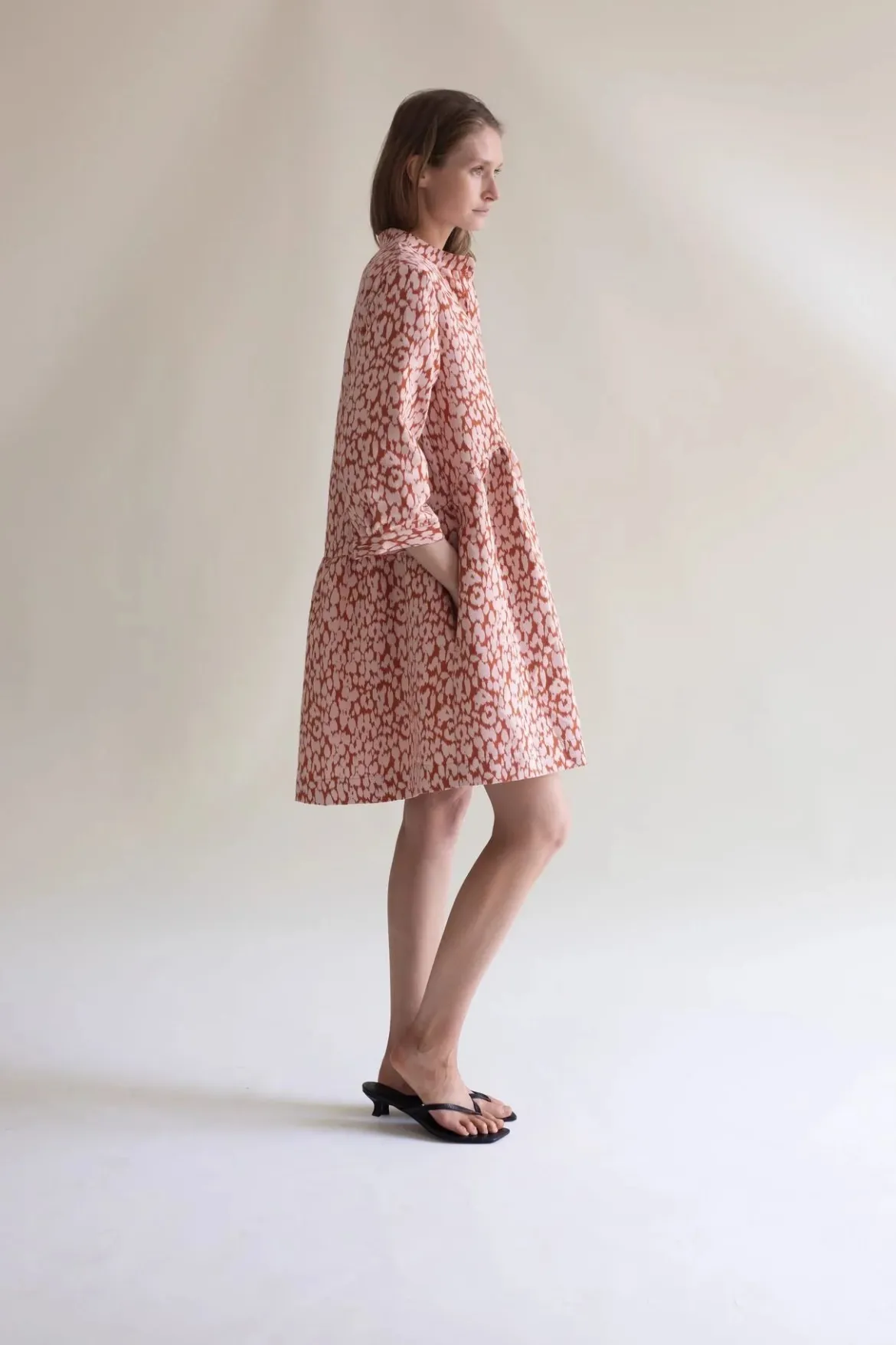 Gauhar mekko Shirt Dress Leonie, vaaleanpunainen kuosi