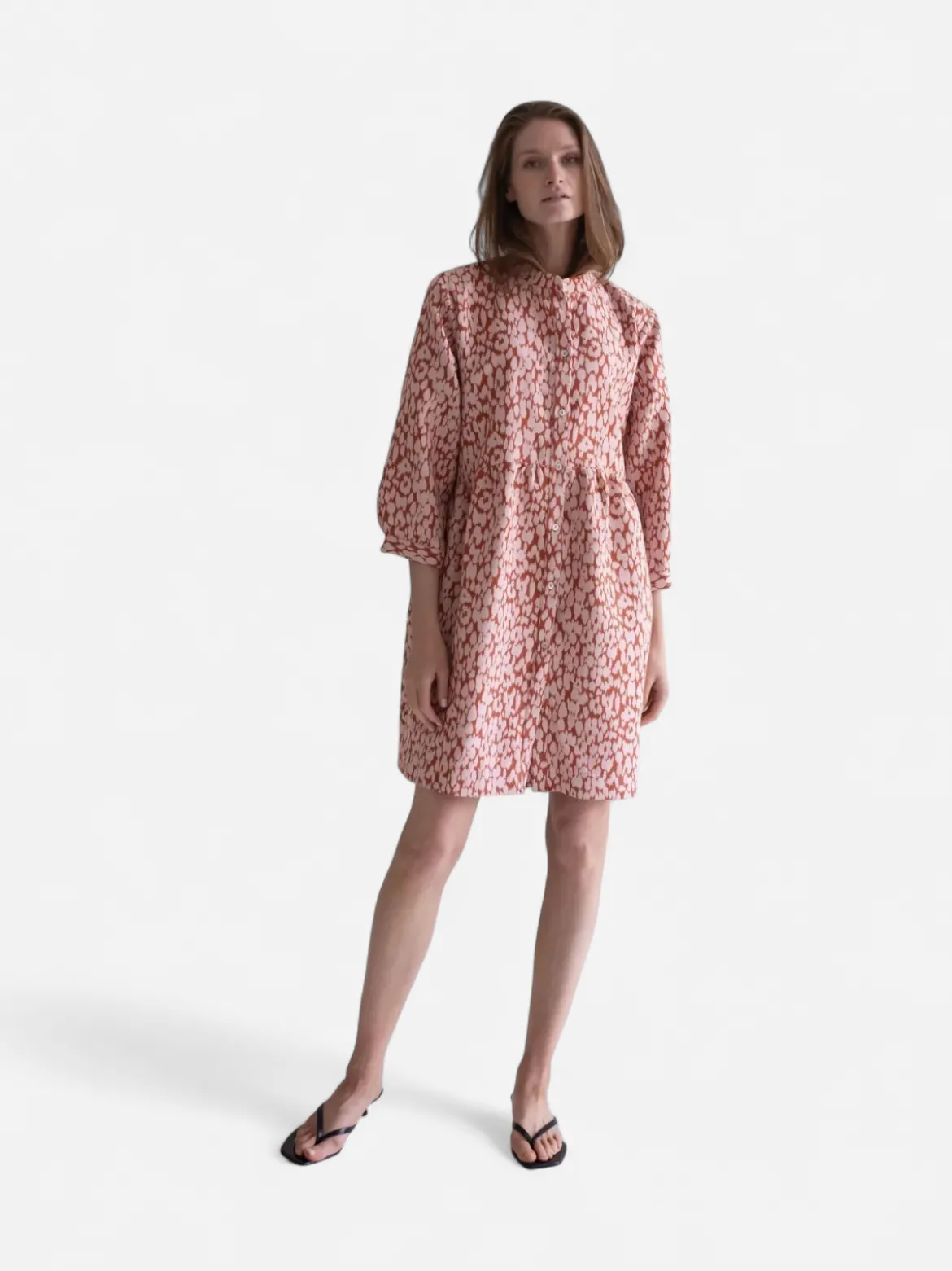 Gauhar mekko Shirt Dress Leonie, vaaleanpunainen kuosi