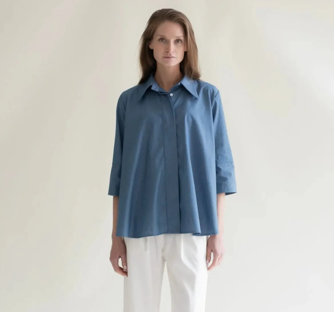 Gauhar naisten kauluspaita Maxlin Shirt Light Sapphire, sininen indigo