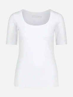 Gauhar naisten paita, SQUARE NECKLINE T-SHIRT WHITE Valkoinen