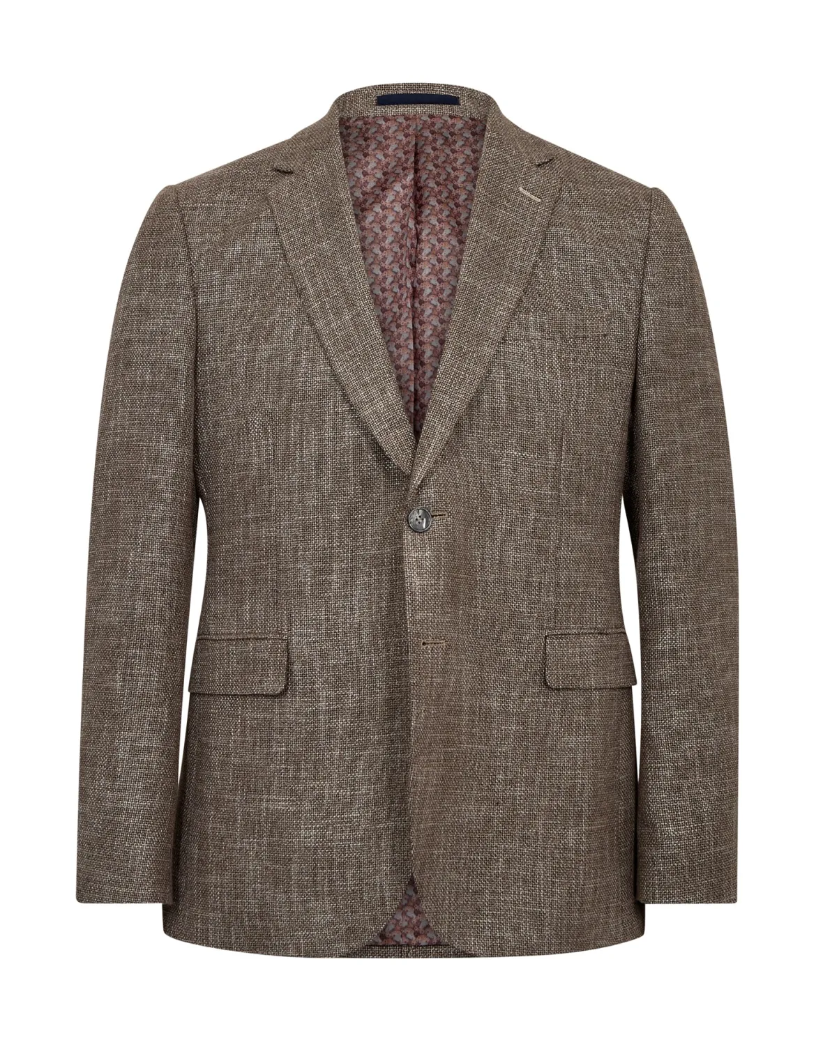 Gino Marcello miesten bleiseri Linen Look Blazer, ruskea kuosillinen