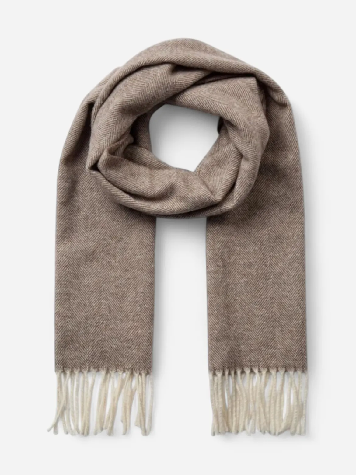 Gino Marcello miesten huivi Herringbone Scarf, tumma kameli