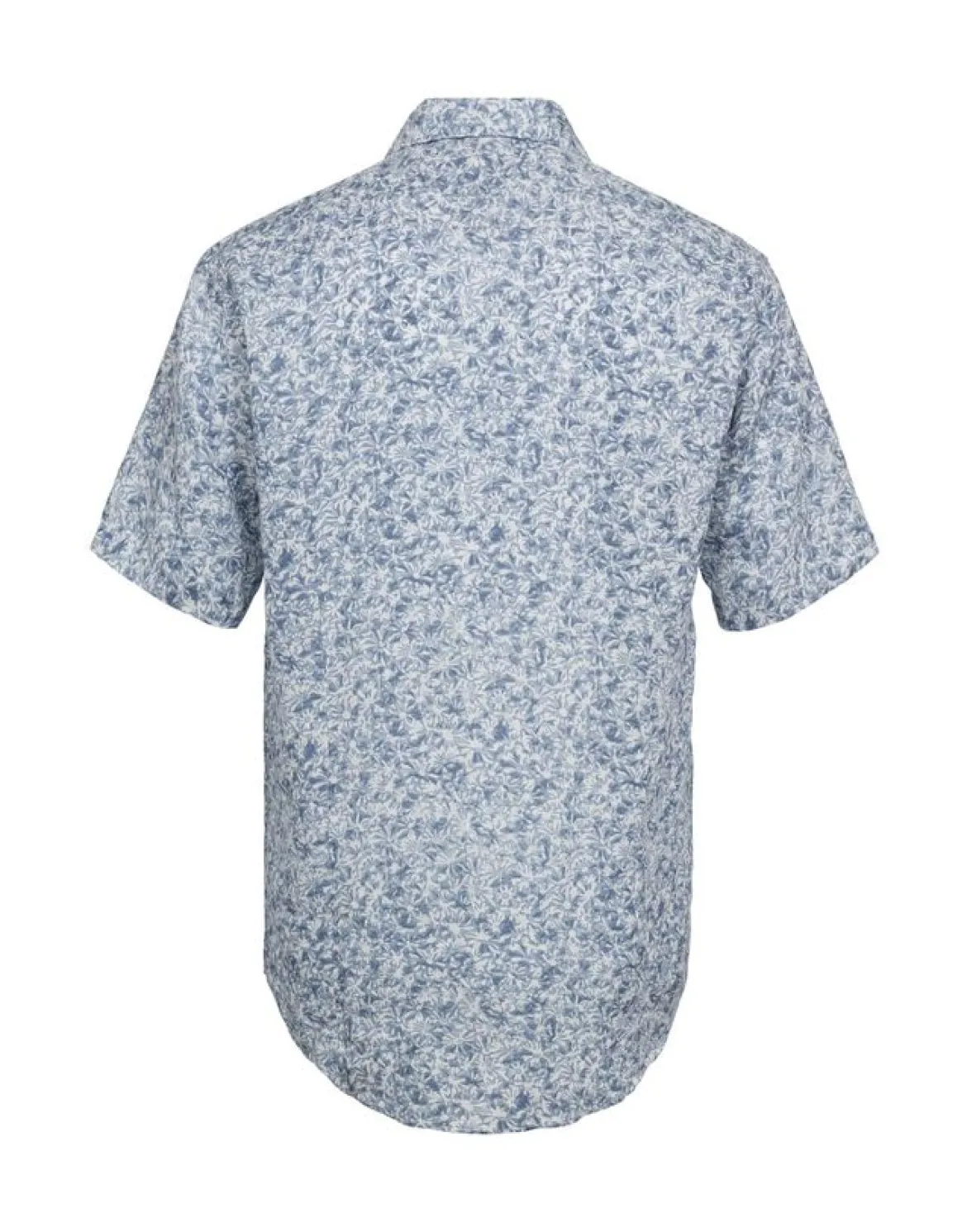 Gino Marcello miesten lyhythihainenkauluspaita Linen Cotton Printed SS Shirt, sininen