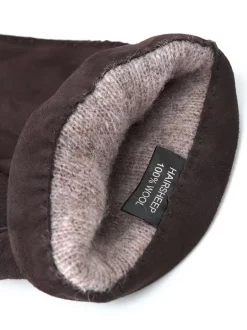 Hestra Unisex käsineet Arthur Suede Glove Wool Lining, mustanruskea