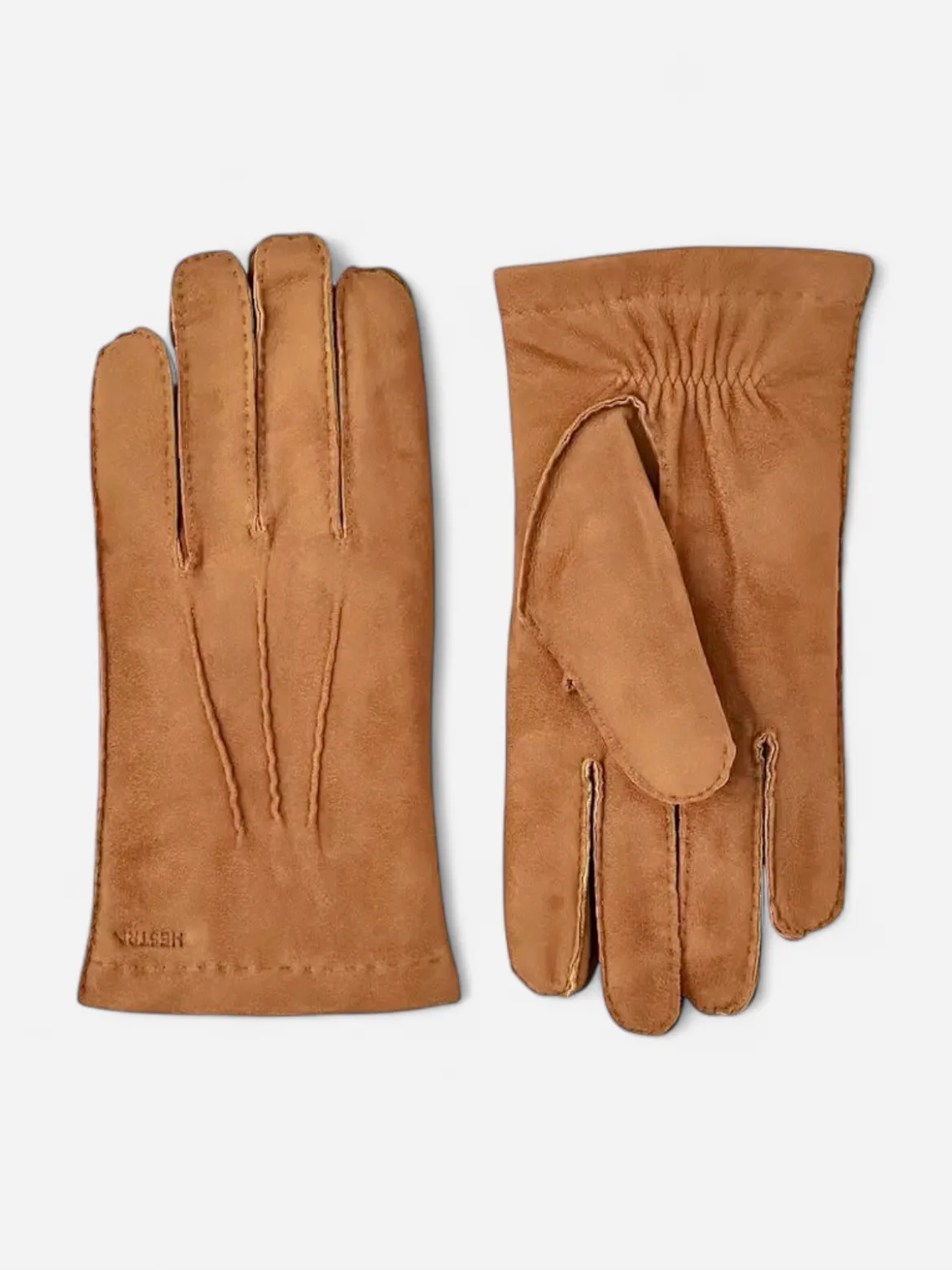 Hestra unisex käsineet ARTHUR SUEDE GLOVE WOOL LINING, konjakinruskea