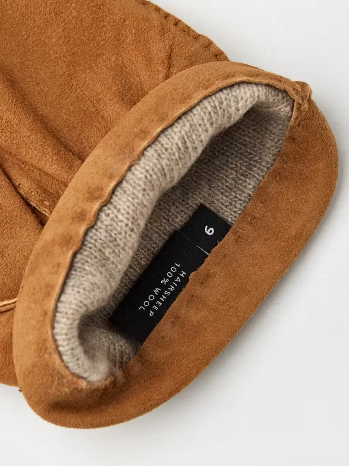 Hestra unisex käsineet ARTHUR SUEDE GLOVE WOOL LINING, konjakinruskea