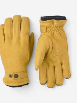 Hestra unisex käsineet UTSJÖ FLEECE LINER BUCKLE ELKSKIN GLOVE, keltainen