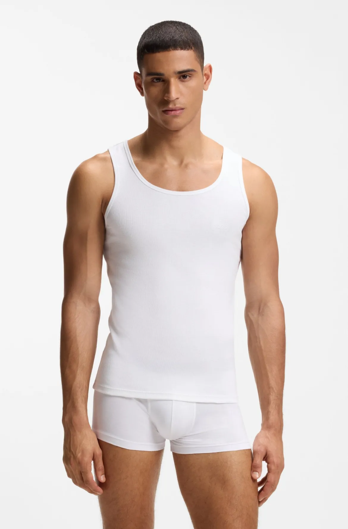 Hugo Boss miesten hihaton paita Tank Top Rib Classic, valkoinen