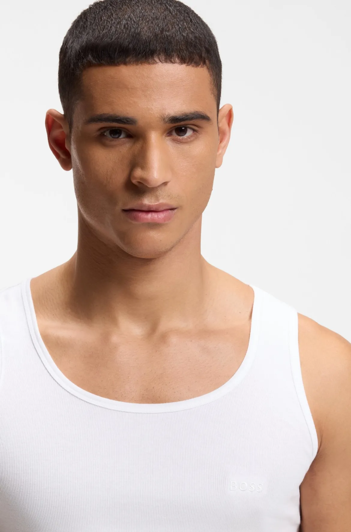 Hugo Boss miesten hihaton paita Tank Top Rib Classic, valkoinen
