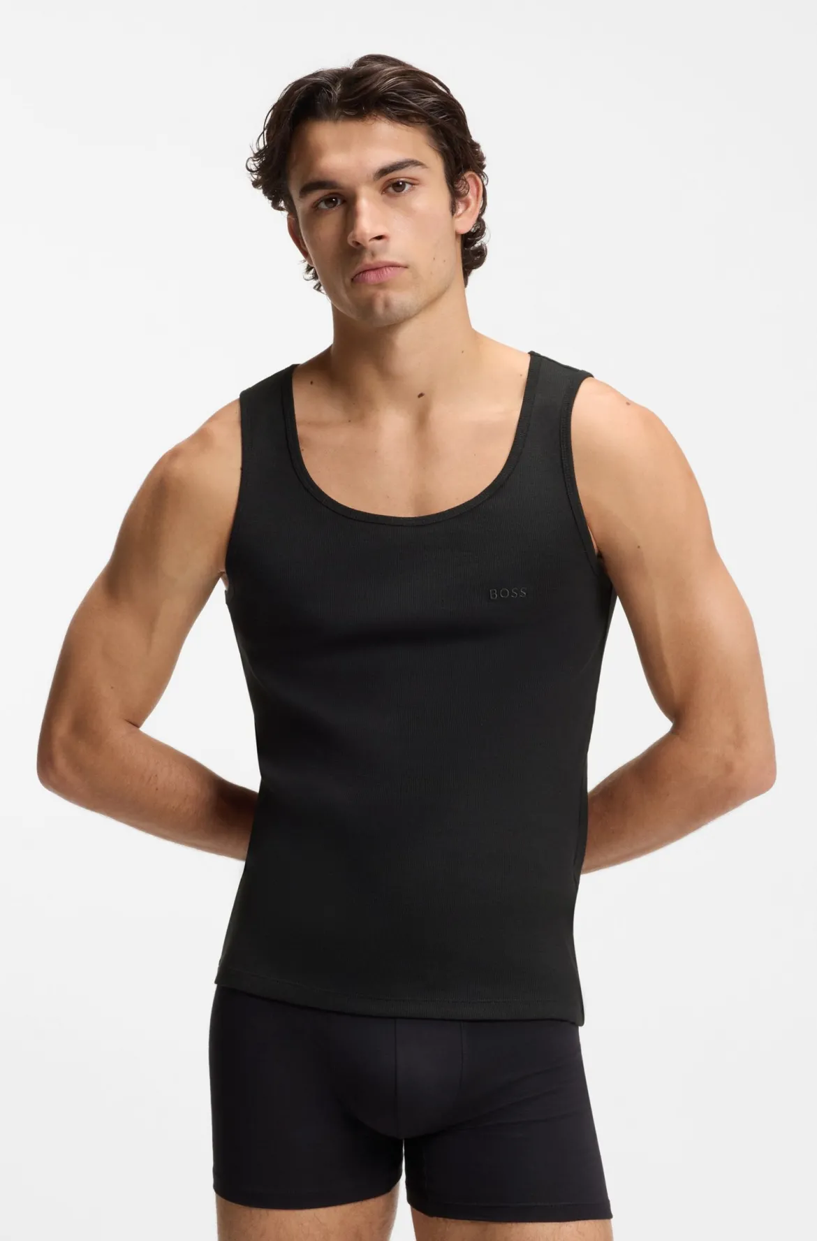 Hugo Boss miesten hihaton paita Tank Top Rib Classic, musta