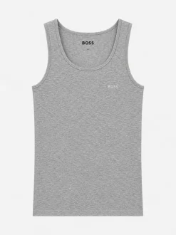 Hugo Boss miesten hihaton paita Tank Top Rib Classic, vaaleanharmaa