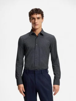 Hugo Boss miesten kauluspaita P-HANK-S-K-261 Performance Stretch, tummansininen