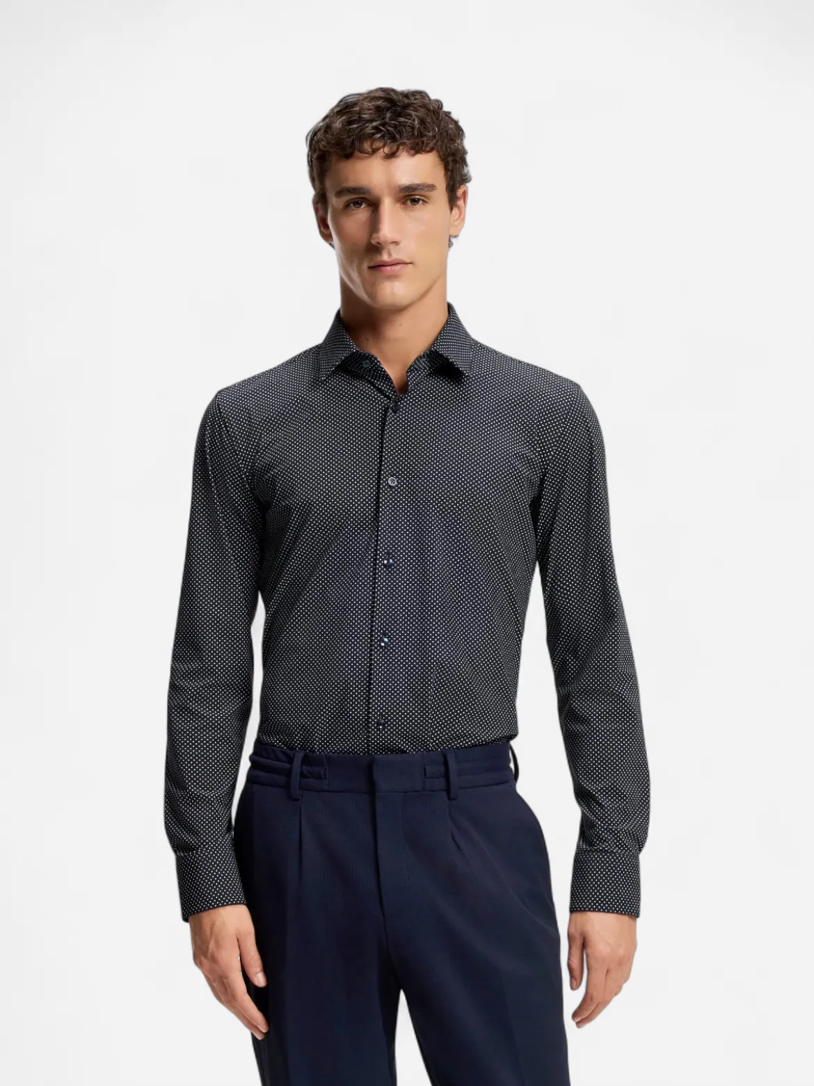 Hugo Boss miesten kauluspaita P-HANK-S-K-261 Performance Stretch, tummansininen