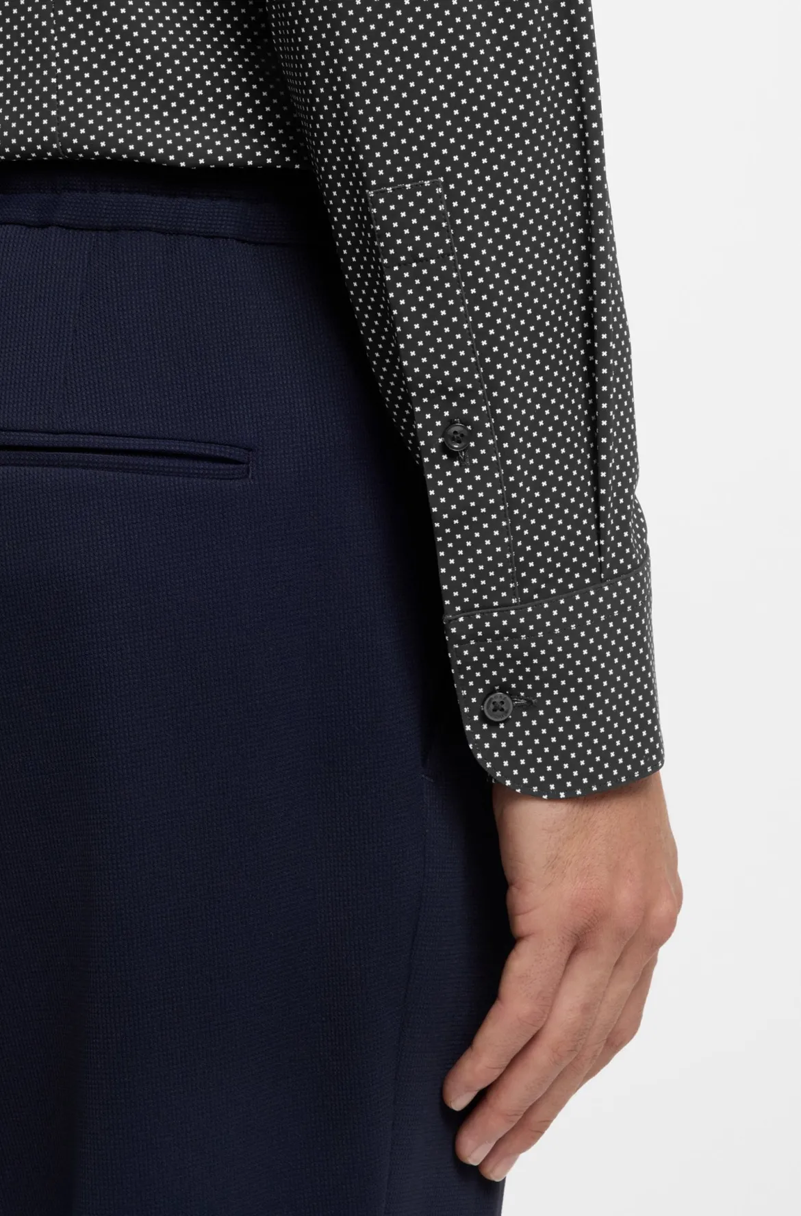 Hugo Boss miesten kauluspaita P-HANK-S-K-261 Performance Stretch, tummansininen