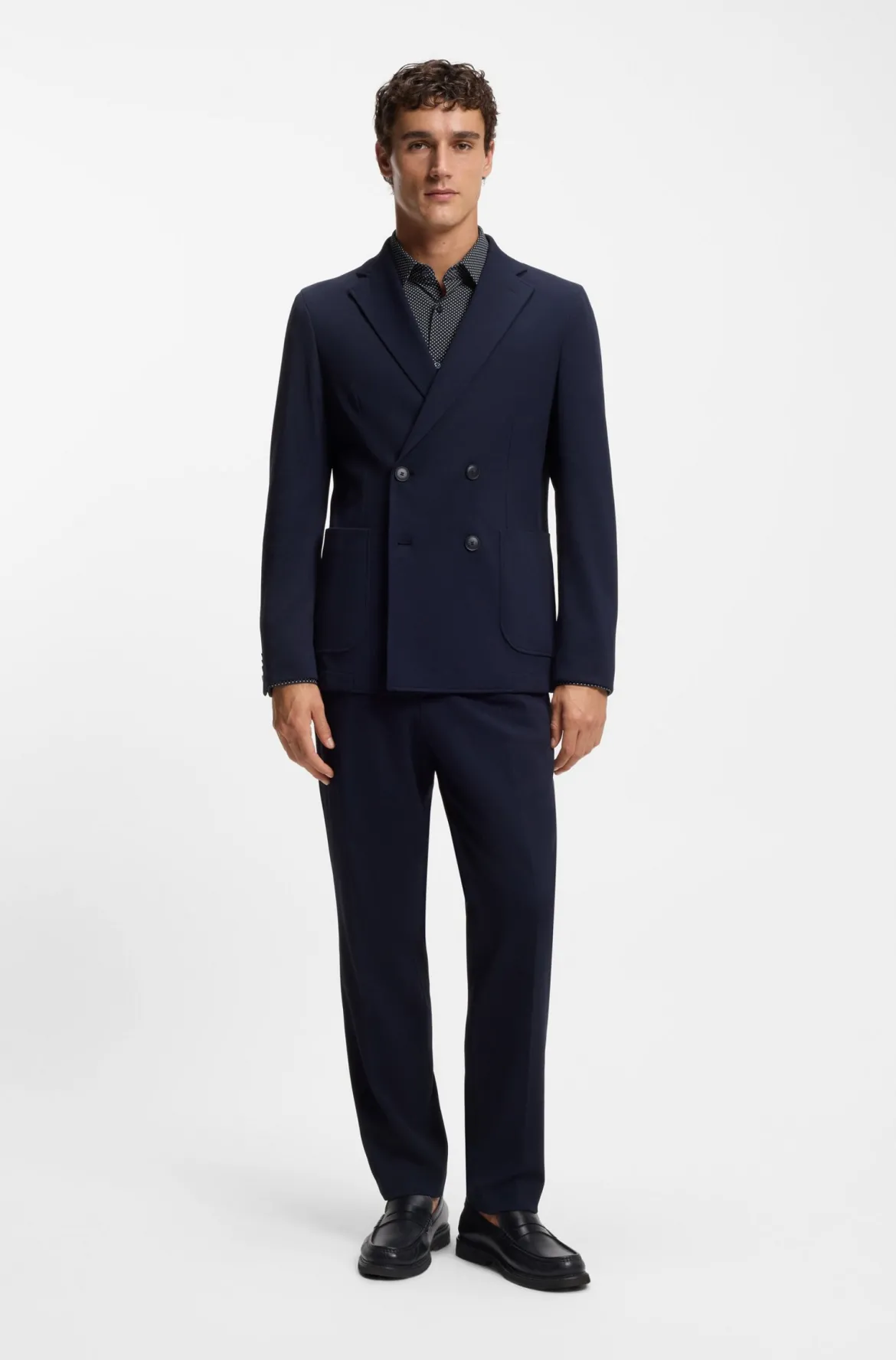 Hugo Boss miesten kauluspaita P-HANK-S-K-261 Performance Stretch, tummansininen