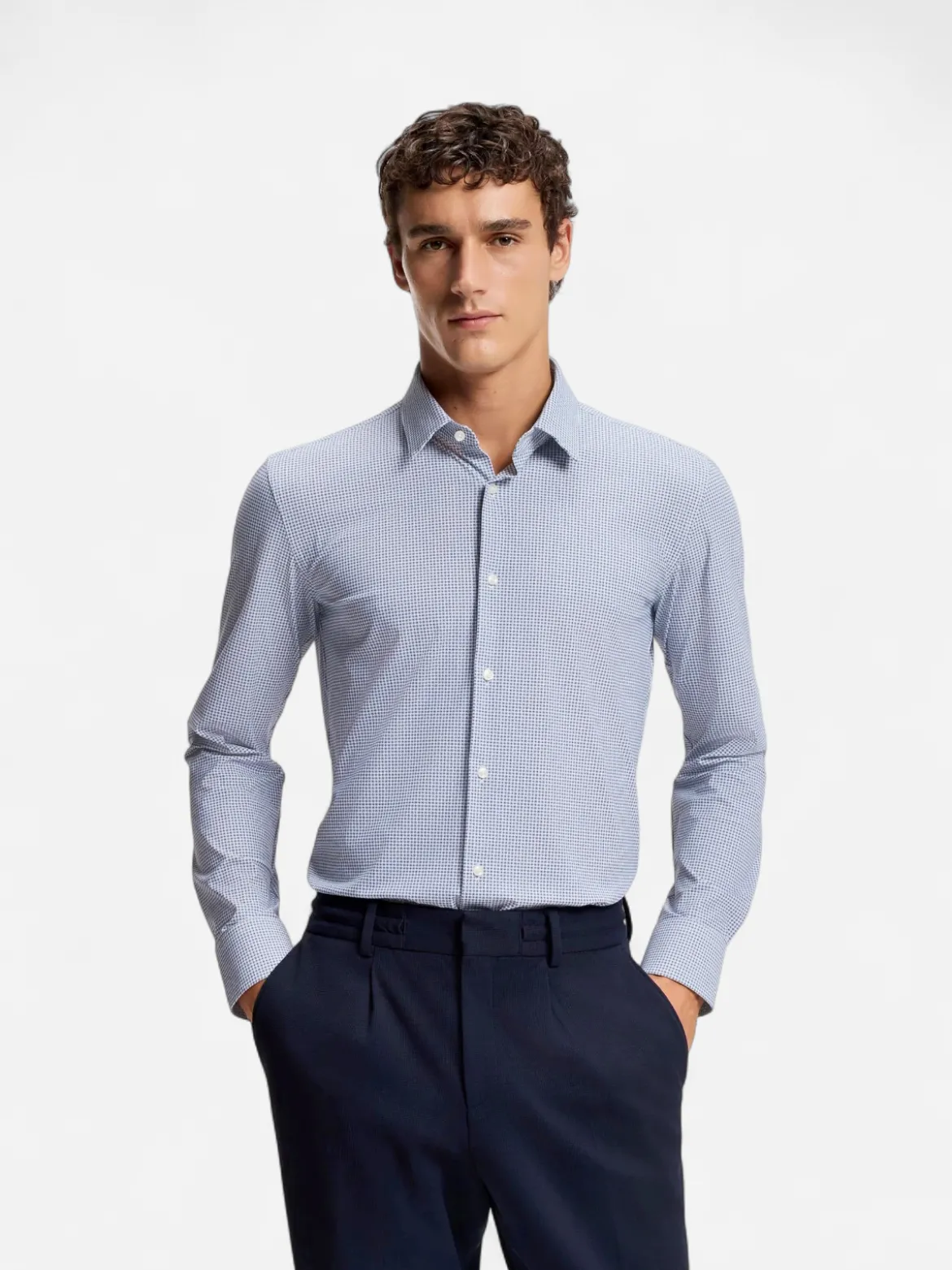 Hugo Boss miesten kauluspaita P-HANK-S-K-261 Performance Stretch, sininen