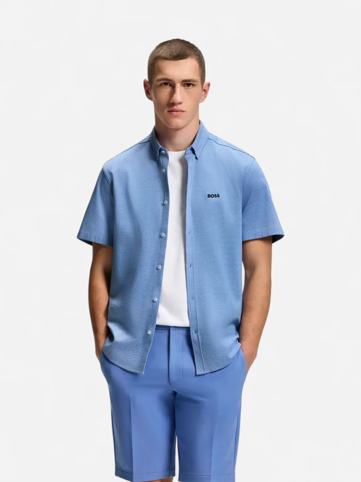 Hugo Boss miesten lyhythihainen kauluspaita ST_Motion SS shirt, keskisininen