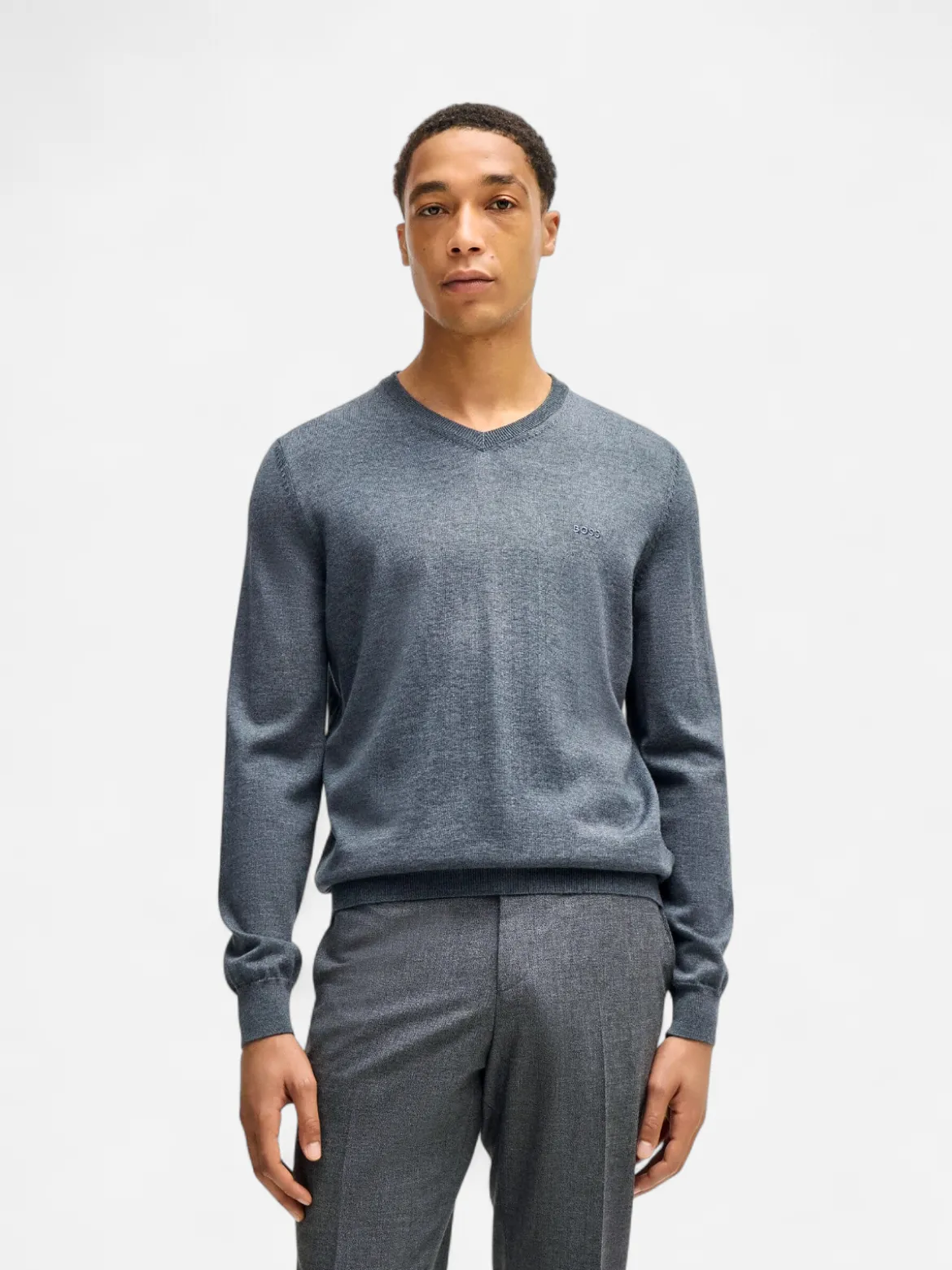 Hugo Boss miesten neule, BARAM-L V REG FIT Tummanharmaa