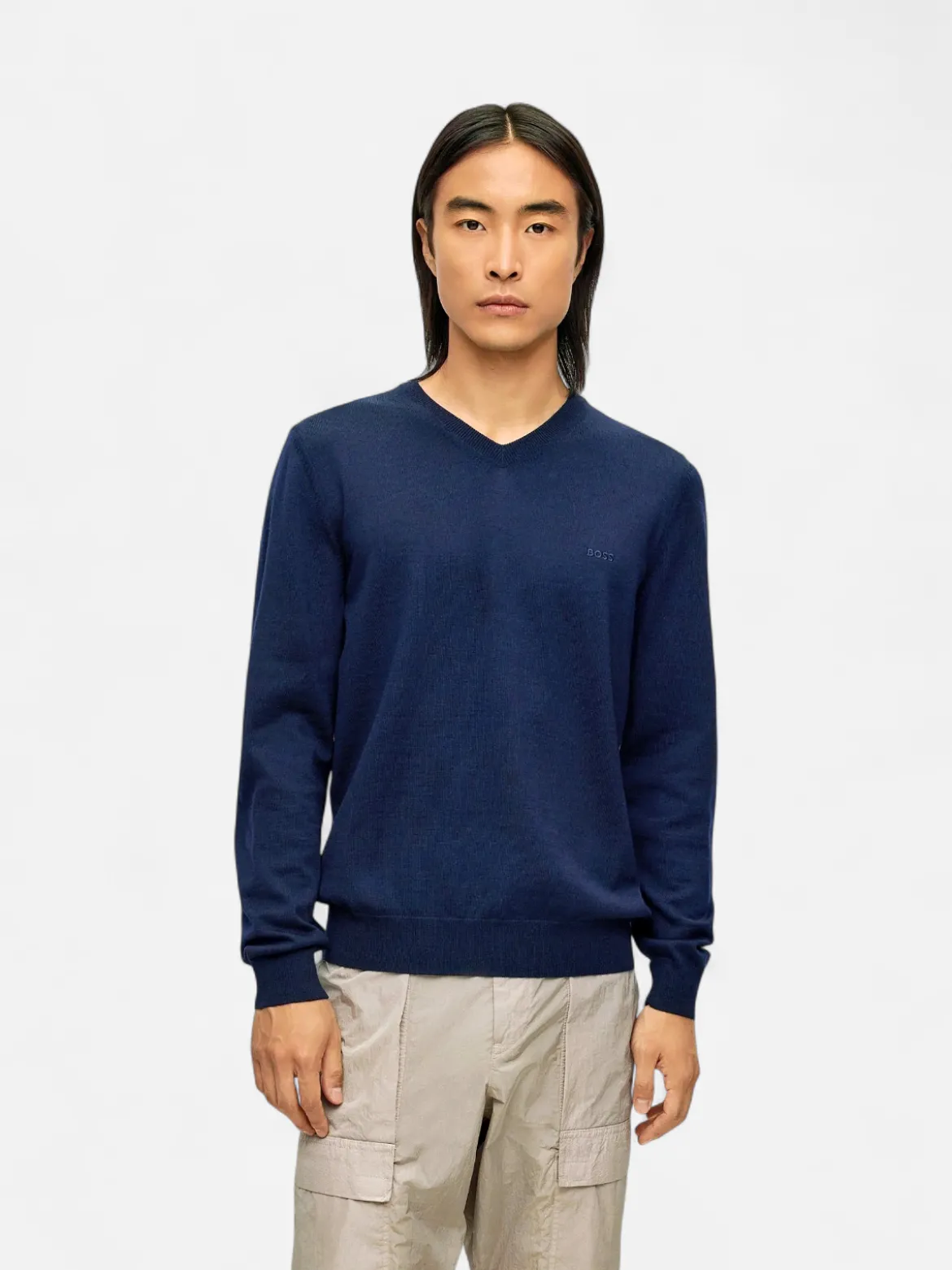 Hugo Boss miesten neule, BARAM-L V REG FIT Tummansininen