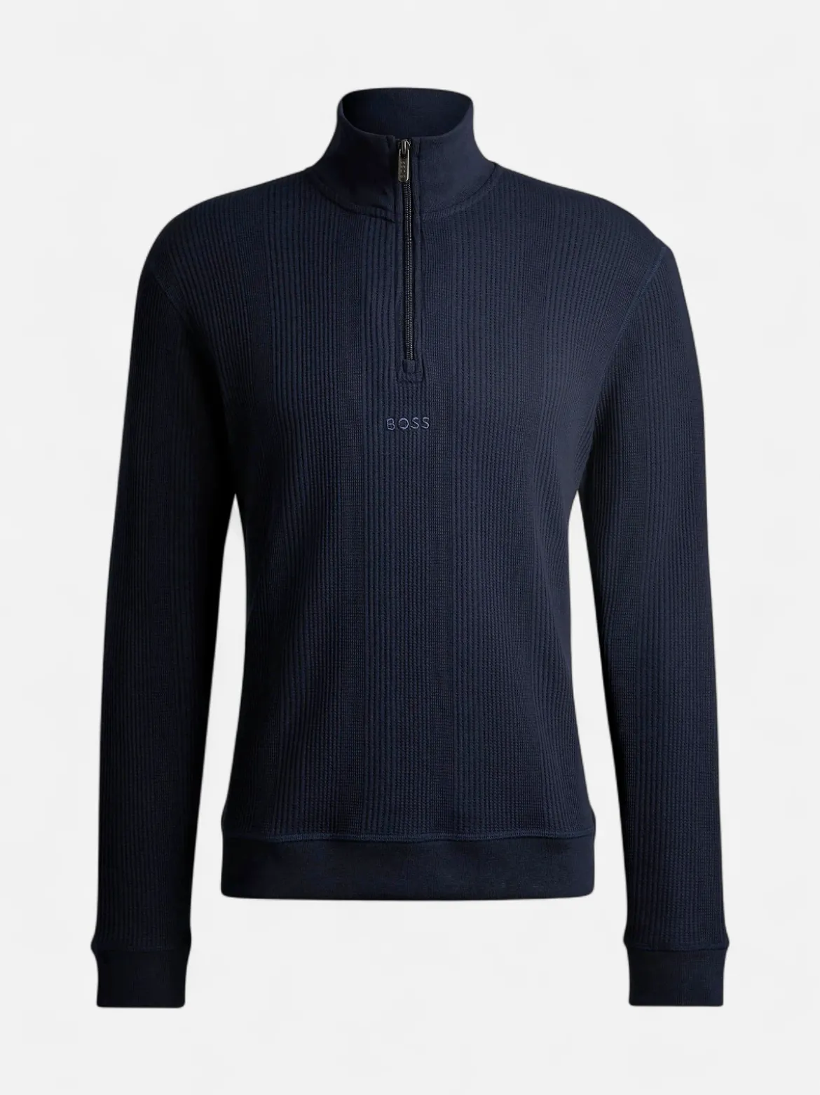 Hugo Boss miesten neule, STRUCTURE HALF ZIP Tummansininen