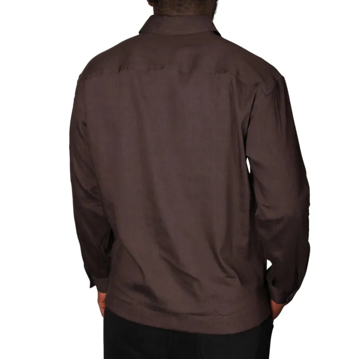 Hugo Boss miesten paitatakki P-CAI-K-2P-261 Linen Overshirt, tummanruskea