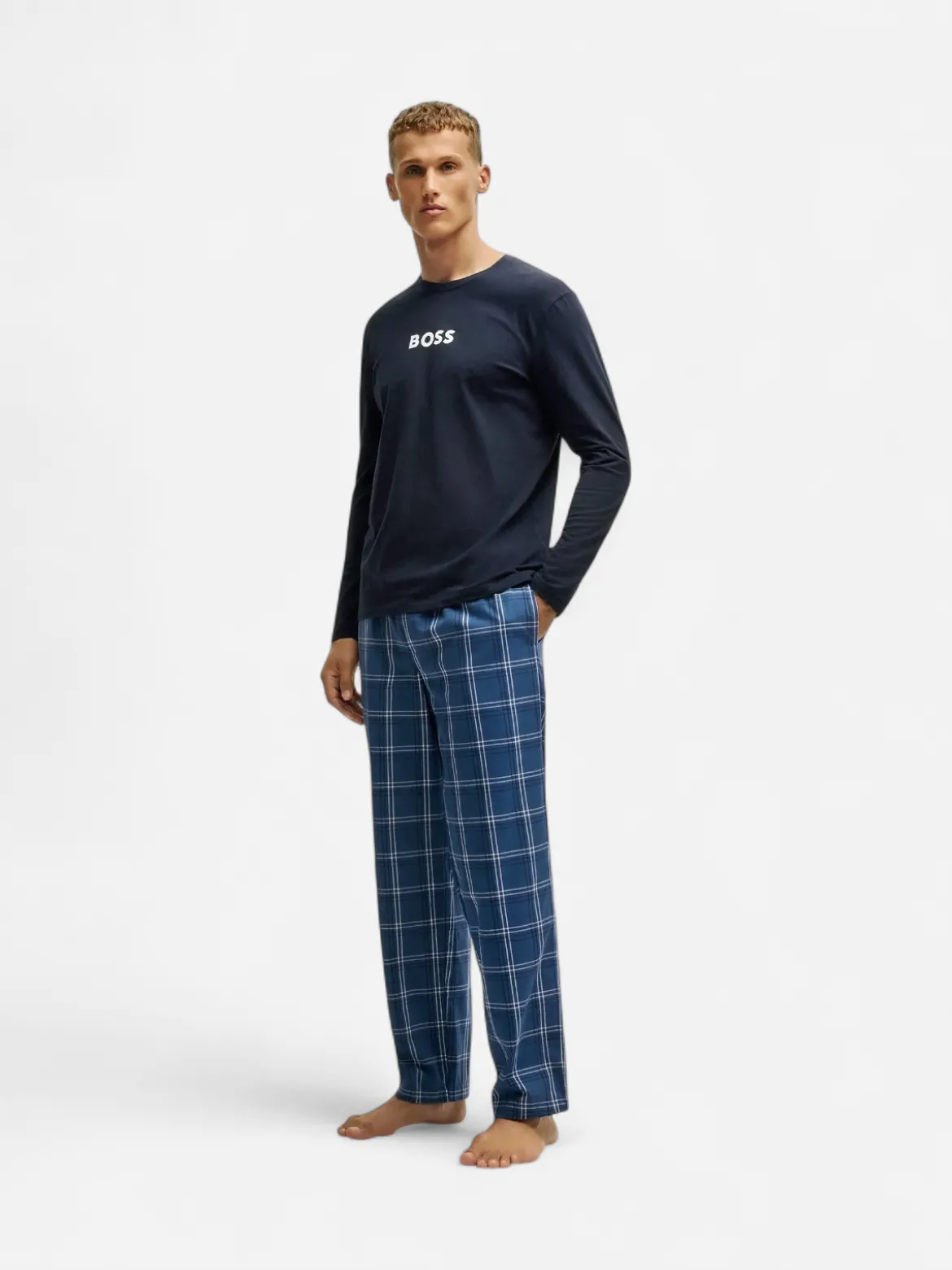 Hugo Boss miesten pyjama, K EASY LONG SET Tummansininen