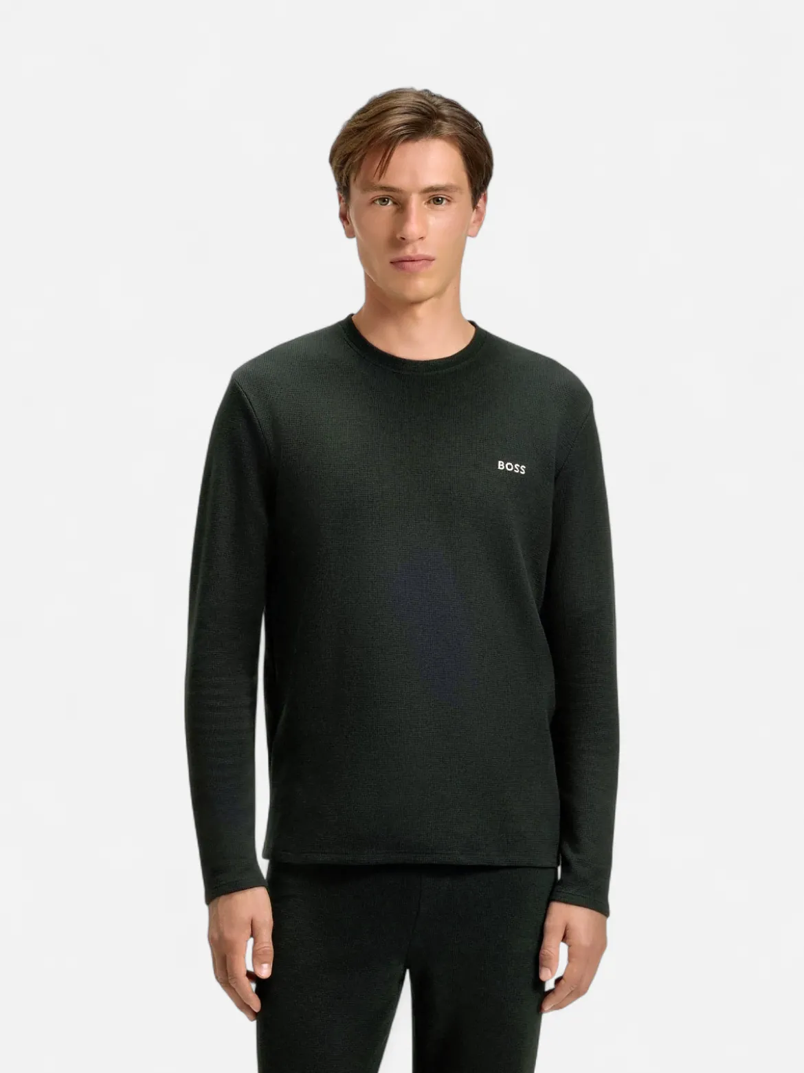 Hugo Boss miesten pyjamapaita WAFFLE LS SHIRT NOS, musta