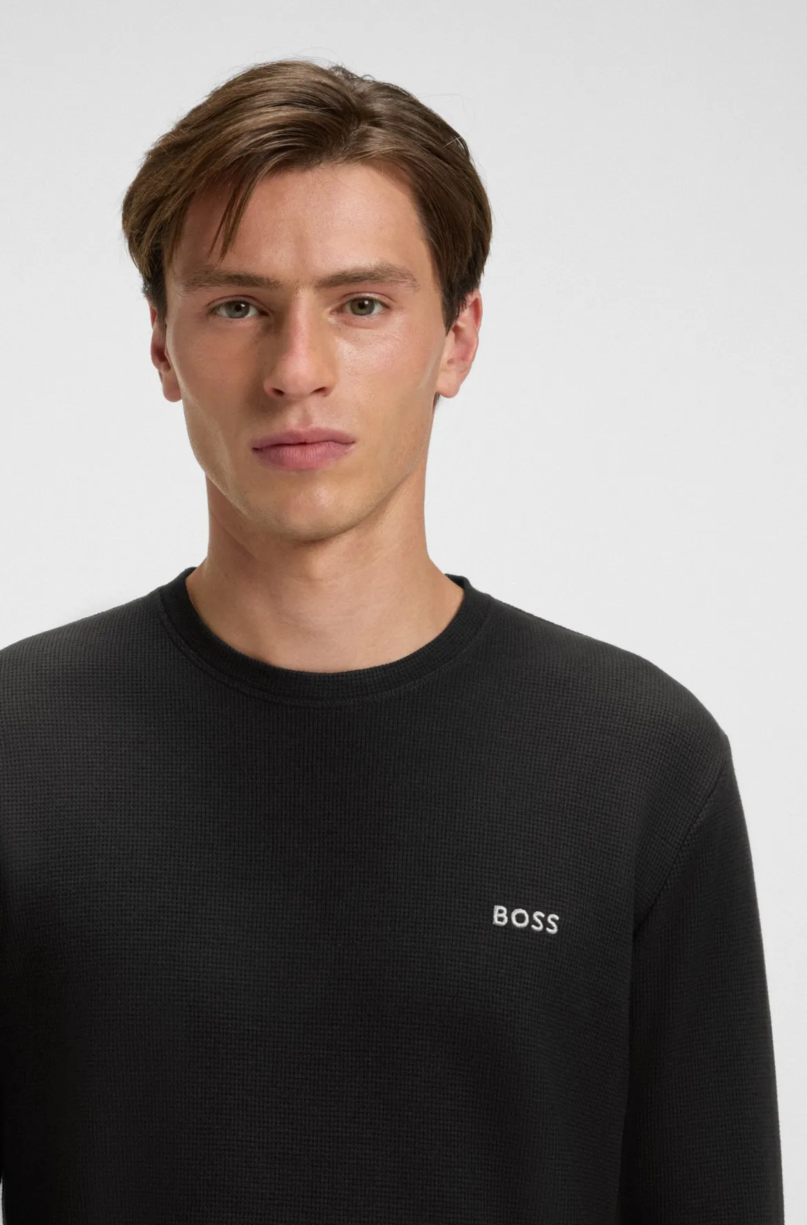 Hugo Boss miesten pyjamapaita WAFFLE LS SHIRT NOS, musta
