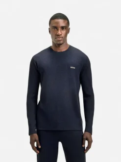 Hugo Boss miesten pyjamapaita WAFFLE LS SHIRT NOS, tummansininen