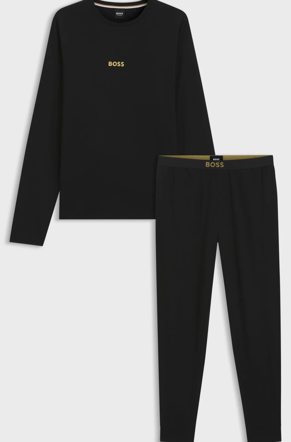 Hugo Boss miesten pyjama Xmas Long Set, musta