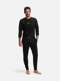 Hugo Boss miesten pyjama Xmas Long Set, musta