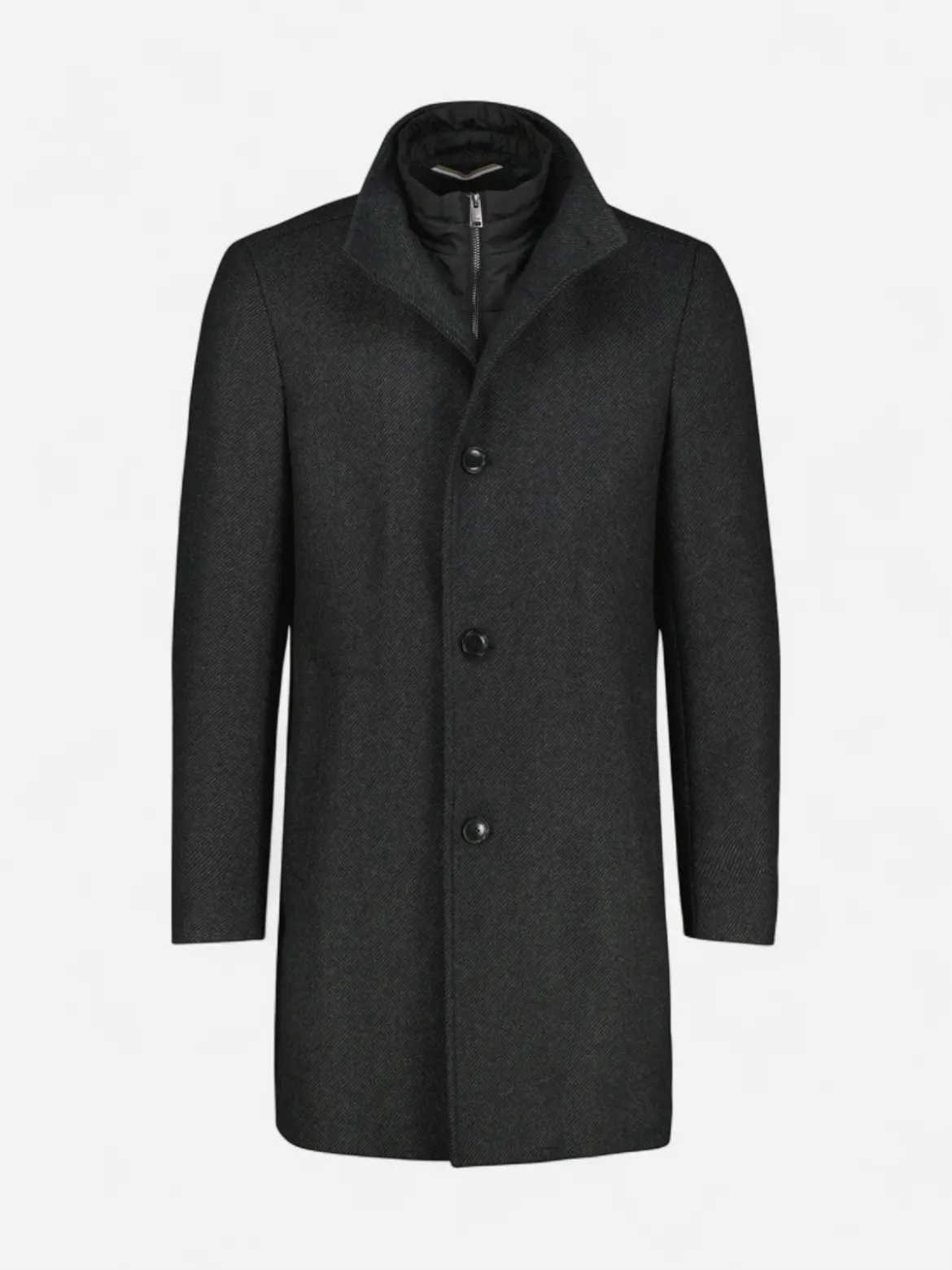 Hugo Boss miesten villakangastakki Hyde Bib 254, harmaa kuosillinen