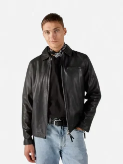 Human Scales miesten nahkatakki Mason Leather Jacket NOS, musta