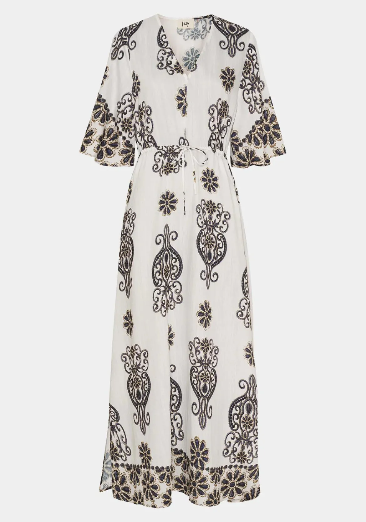 Isay mekko Ane Long Dress, ruskea kuosillinen