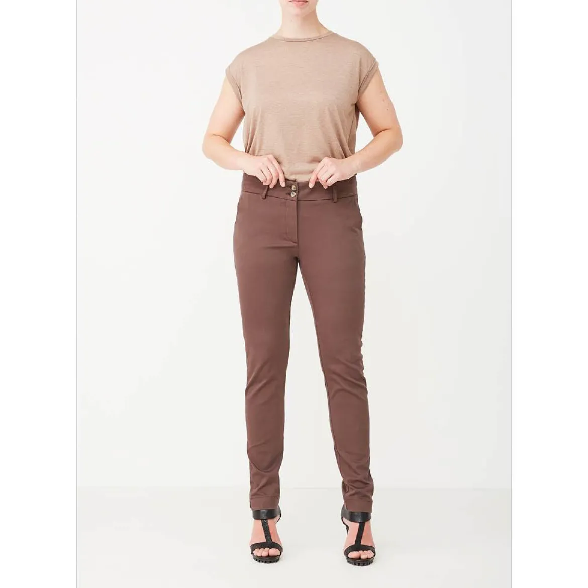Isay Naisten Housut, Chino Pant Tummanruskea