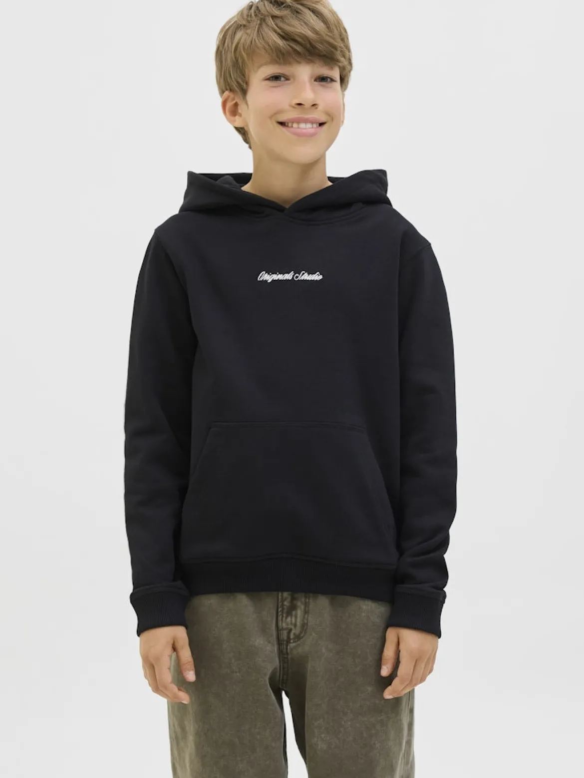 Jack and Jones Junior lasten huppari JORNORREBRO EMB SWEAT HOOD NOOS JNR, musta