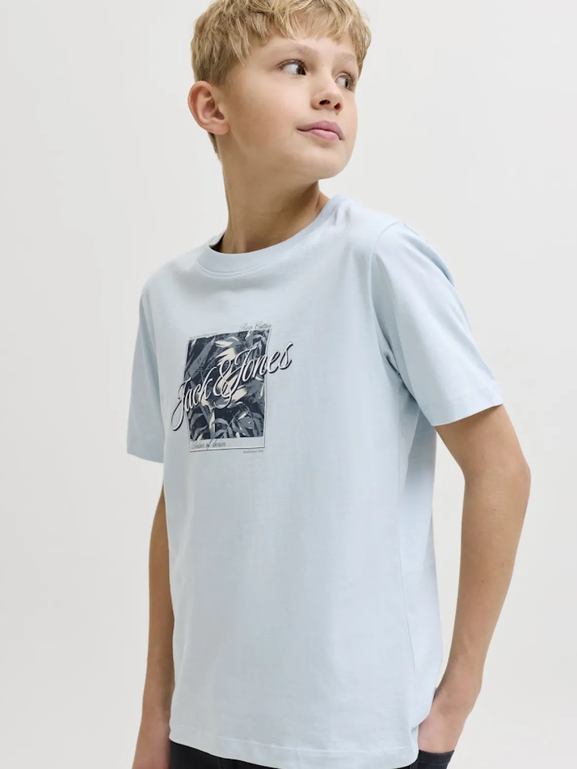Jack and Jones Junior lasten t-paita JJHONOLULU Shape Tee JNR, vaaleansininen
